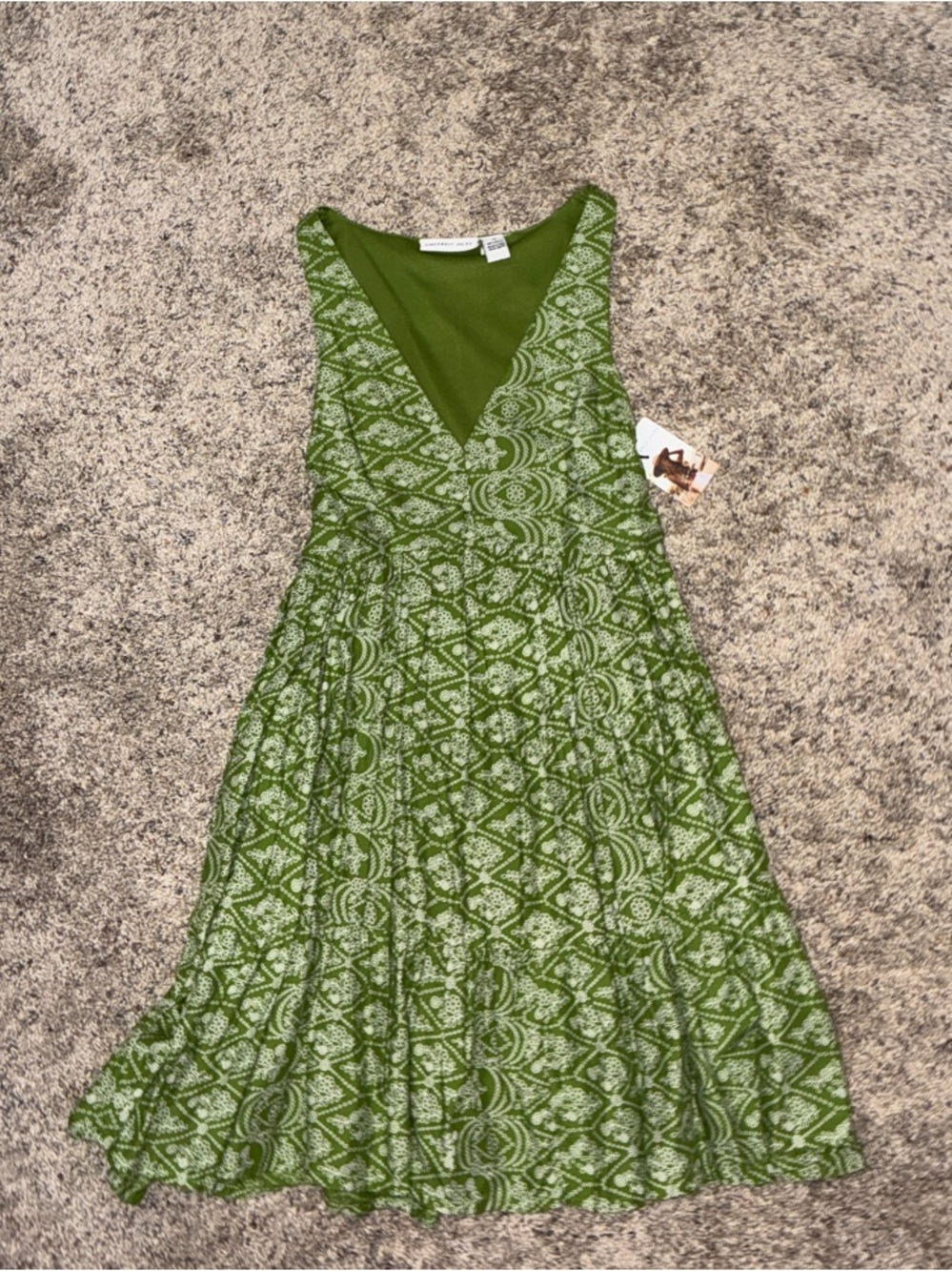 NWT Sincerely Jules Green Boho Tiered V-Neck Mini Sundress - Size Small - Picture 2 of 7